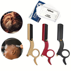 2pcs Straight Edge Barber Razor Set for Haircuts Beard Eyebrow Shaving