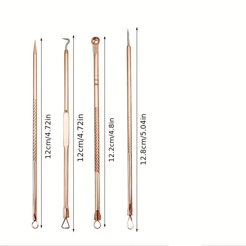 4pcs Blackhead Remover Acne Needle Nose Facial Cleaning Tool Kit