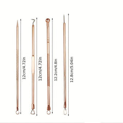 4pcs Blackhead Remover Acne Needle Nose Facial Cleaning Tool Kit