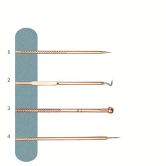 4pcs Blackhead Remover Acne Needle Nose Facial Cleaning Tool Kit