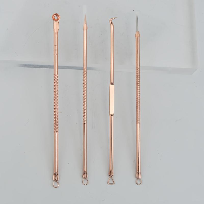 4pcs Blackhead Remover Acne Needle Nose Facial Cleaning Tool Kit