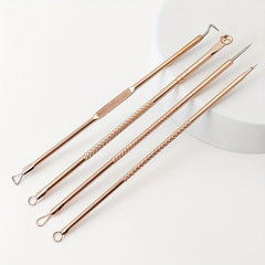 4pcs Blackhead Remover Acne Needle Nose Facial Cleaning Tool Kit