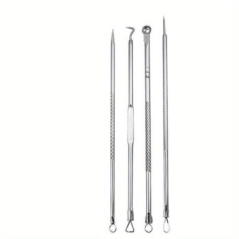 4pcs Blackhead Remover Acne Needle Nose Facial Cleaning Tool Kit