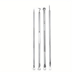 4pcs Blackhead Remover Acne Needle Nose Facial Cleaning Tool Kit
