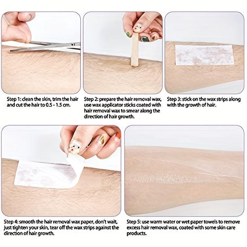 100 Pcs Non Woven Wax Strips Hair Removal