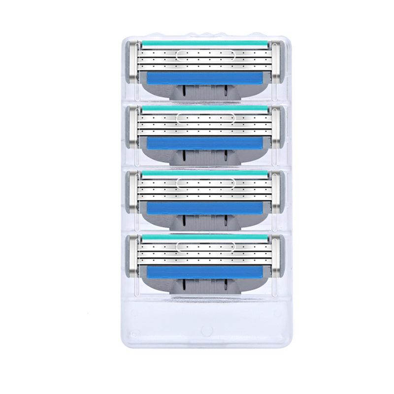 Classic 3 Layer Manual Razor Set Stainless Steel With 4 Refills