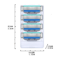 Classic 3 Layer Manual Razor Set Stainless Steel With 4 Refills