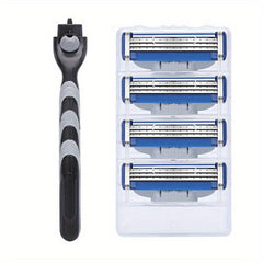 Classic 3 Layer Manual Razor Set Stainless Steel With 4 Refills