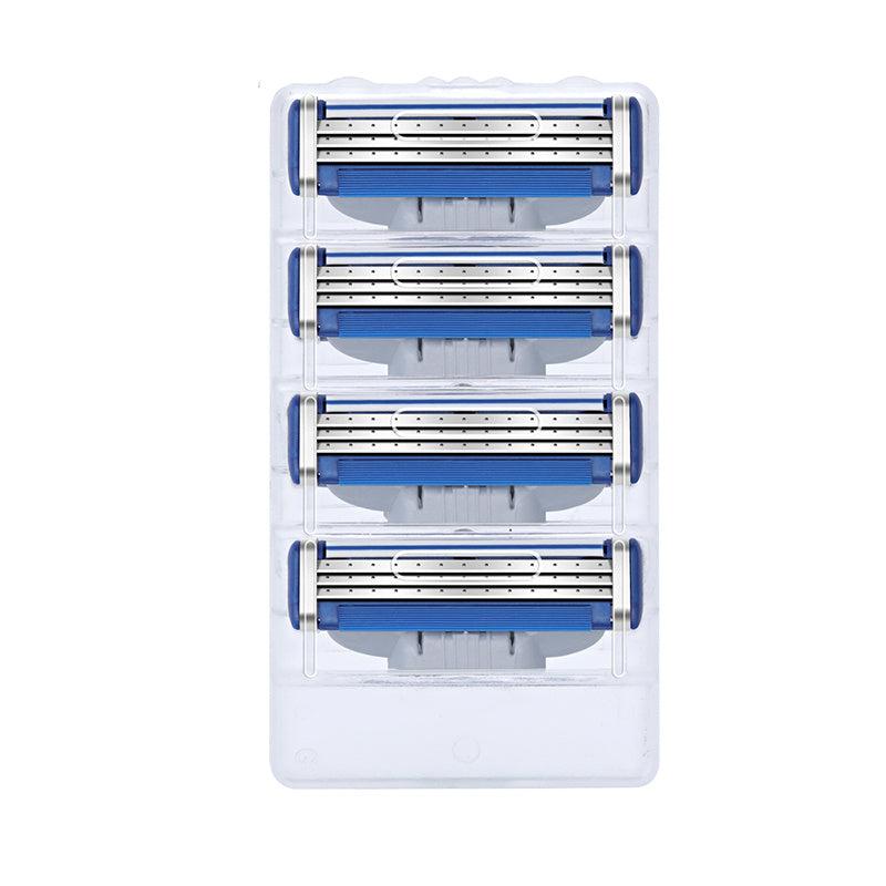 Classic 3 Layer Manual Razor Set Stainless Steel With 4 Refills