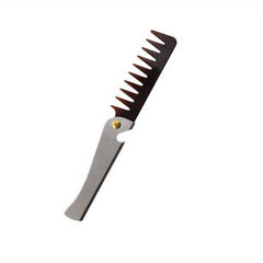 Mythus Folding Comb Wide Tooth Hair Comb Stainless Steel Anti static Detangling