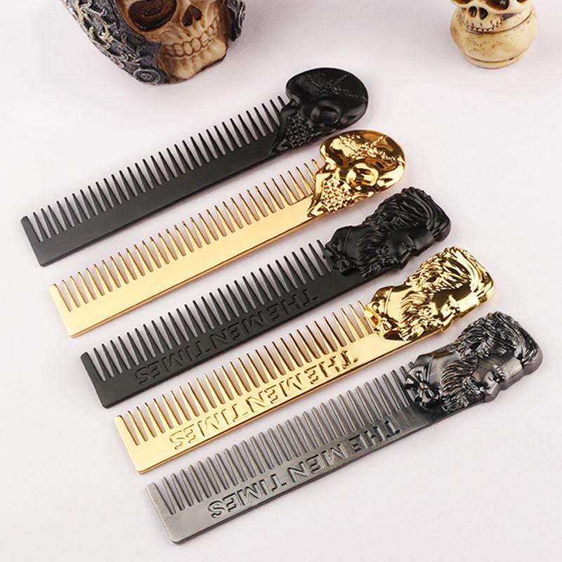 Skull Pattern Hair Comb for Beard and Mustache Grooming