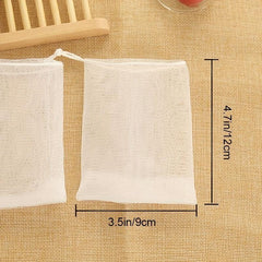 10pcs Exfoliating Mesh Soap Saver Pouch Drawstring Holder Bags