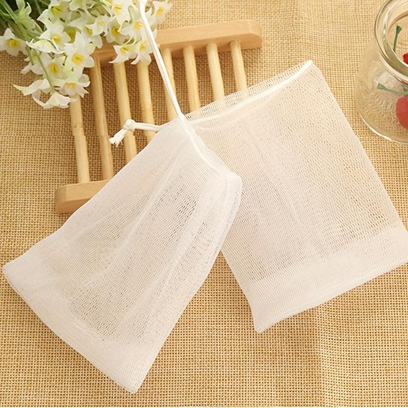 10pcs Exfoliating Mesh Soap Saver Pouch Drawstring Holder Bags
