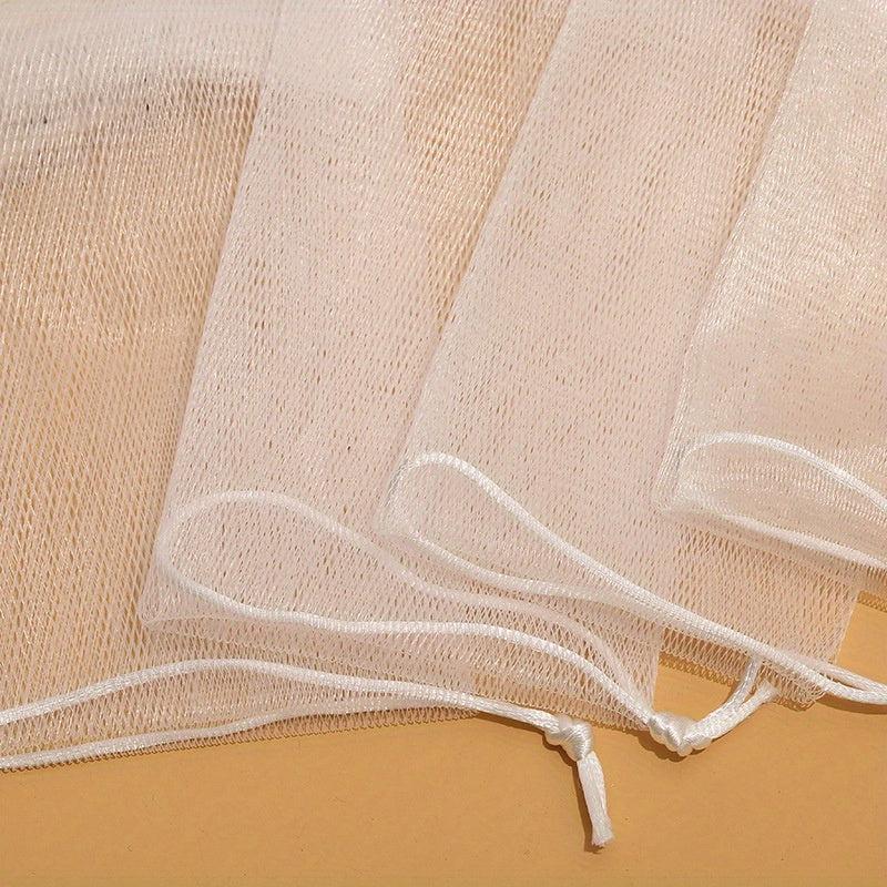 10pcs Exfoliating Mesh Soap Saver Pouch Drawstring Holder Bags