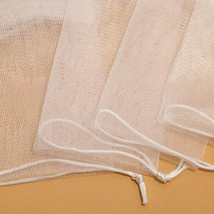 10pcs Exfoliating Mesh Soap Saver Pouch Drawstring Holder Bags
