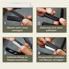 Barber Straight Edge Razor Wooden Handle Kit + 10 Blades