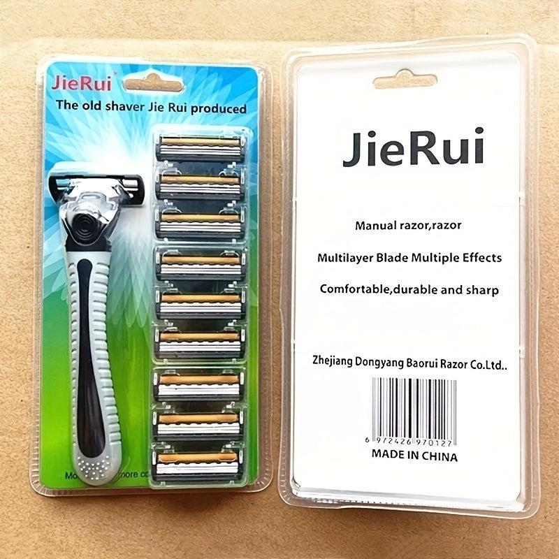 Three Layer Blade Safety Razor Handle 9pcs