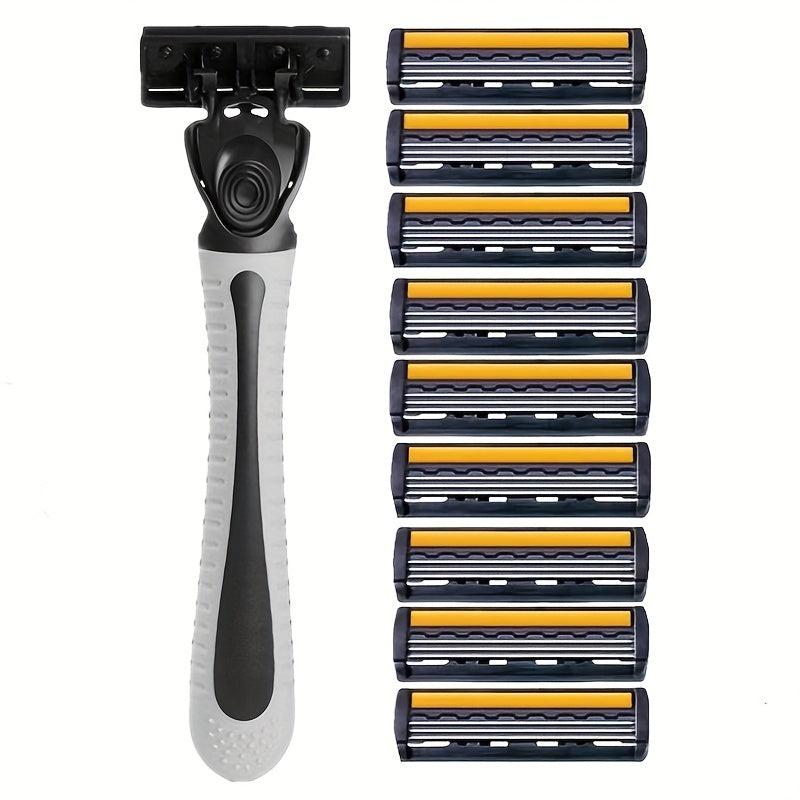 Three Layer Blade Safety Razor Handle 9pcs
