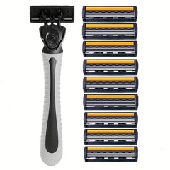 Three Layer Blade Safety Razor Handle 9pcs