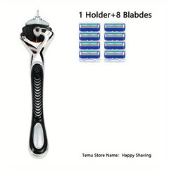 5-Layer Reusable Stainless Steel Safety Razor Shaving Set