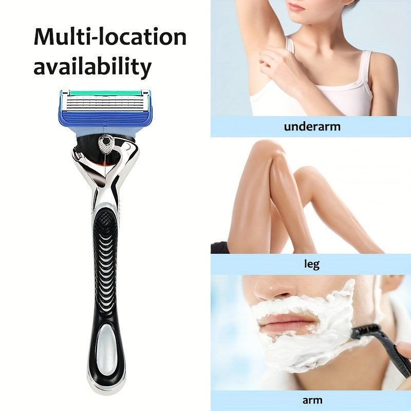 5-Layer Reusable Stainless Steel Safety Razor Shaving Set