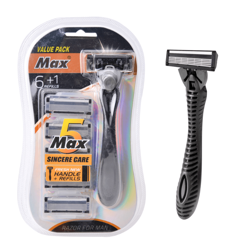 Men's 5-Blade Disposable Razor Kit for Sensitive Skin