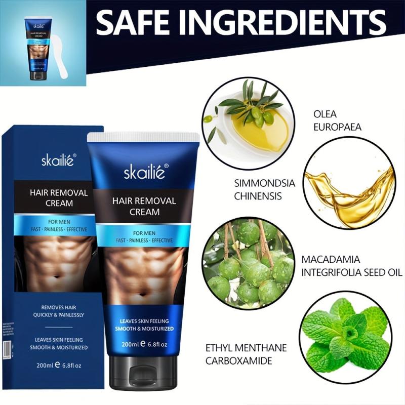 Alcohol-Free Hair Removal Cream for Legs, Arms, Armpits - 200ml