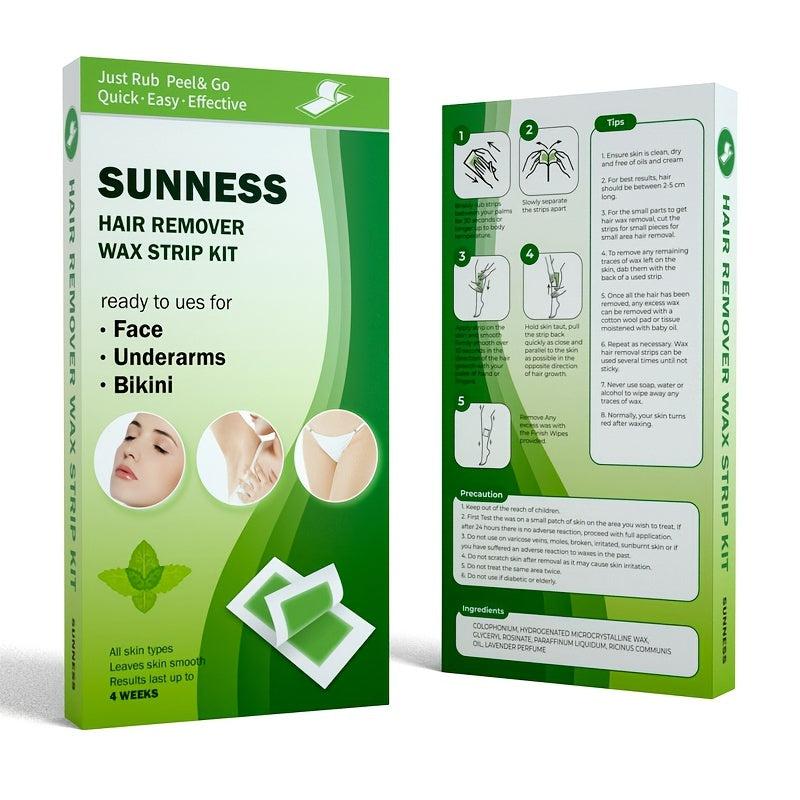 Large Wax Strips Hair Removal Natural Formula Face Legs Bikini Area