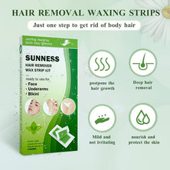 Large Wax Strips Hair Removal Natural Formula Face Legs Bikini Area