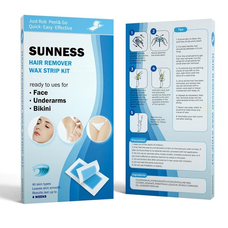 Large Wax Strips Hair Removal Natural Formula Face Legs Bikini Area