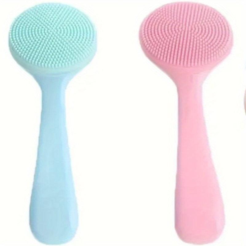 2pcs Skin Massage Brush Exfoliating Facial For Deep Cleaning Care Pink
