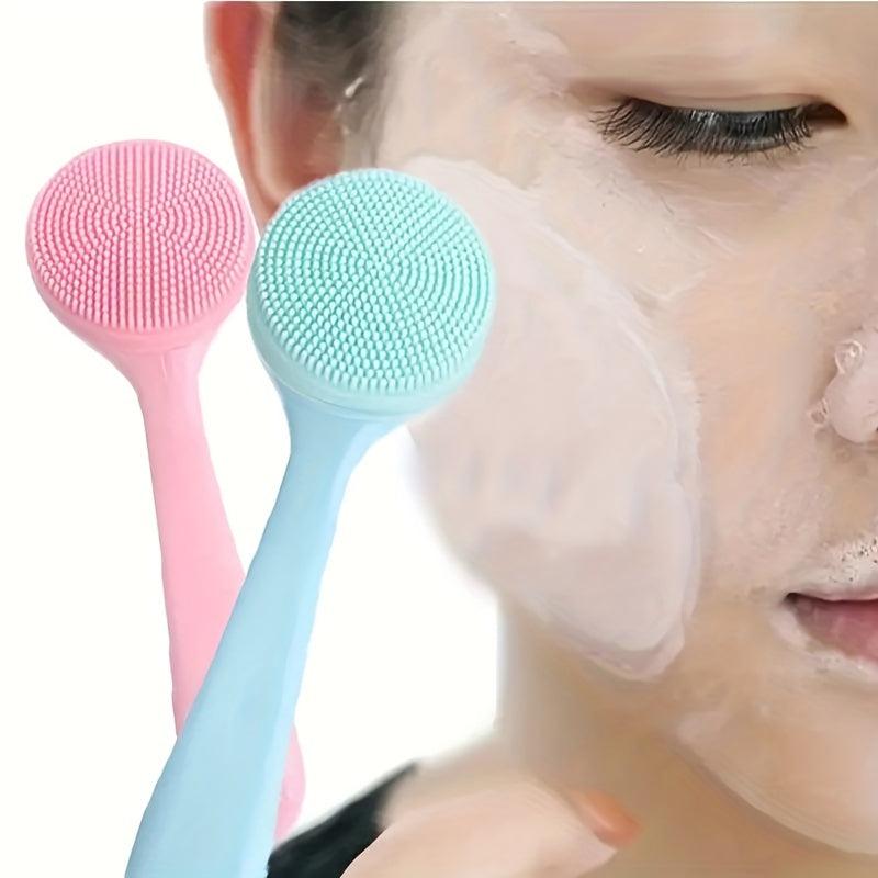 2pcs Skin Massage Brush Exfoliating Facial For Deep Cleaning Care Pink
