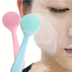 2pcs Skin Massage Brush Exfoliating Facial For Deep Cleaning Care Pink