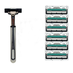 Retro Wet Shaving Razor with 6 Blades Stainless Steel Blade
