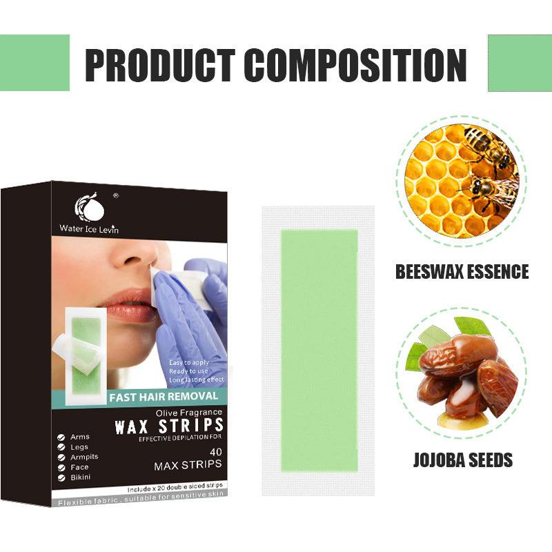 40 Pcs Hair Removal Wax Strip for Body, Leg, Armpit, Lip Hair