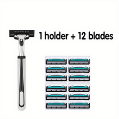 Stainless Steel Men Razor Face Care Tool Handle Blades