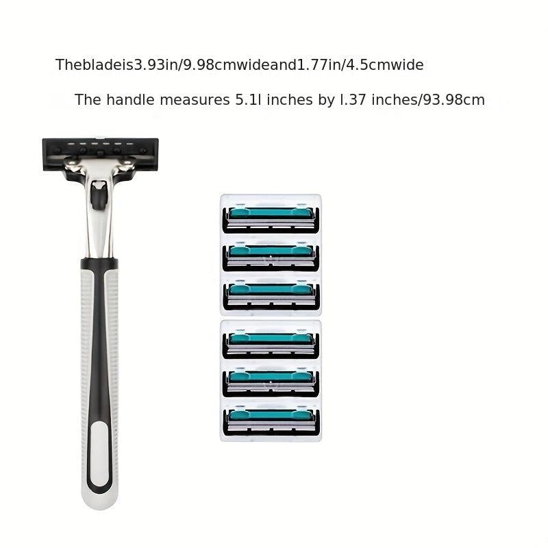 Stainless Steel Men Razor Face Care Tool Handle Blades