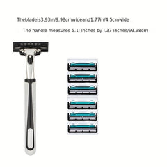 Stainless Steel Men Razor Face Care Tool Handle Blades