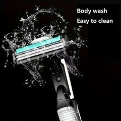 Stainless Steel Men Razor Face Care Tool Handle Blades