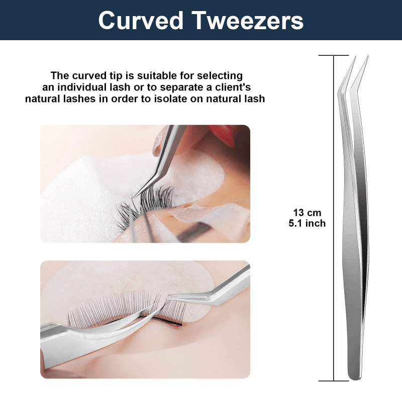 4pcs Set Stainless Steel Eyelashes Tweezers High Precision Anti Static