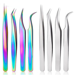 4pcs Set Stainless Steel Eyelashes Tweezers High Precision Anti Static