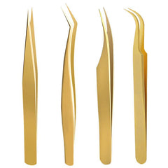 4pcs Set Stainless Steel Eyelashes Tweezers High Precision Anti Static