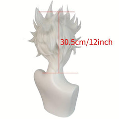 Short Pure Hair Wig for Men Synthetic Straight Hair Wig for Anime Cosplay