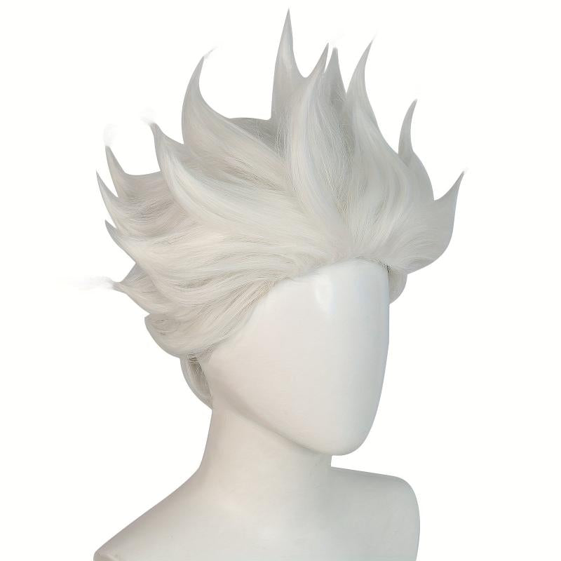 Short Pure Hair Wig for Men Synthetic Straight Hair Wig for Anime Cosplay