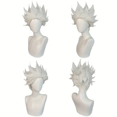 Short Pure Hair Wig for Men Synthetic Straight Hair Wig for Anime Cosplay
