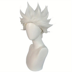 Short Pure Hair Wig for Men Synthetic Straight Hair Wig for Anime Cosplay