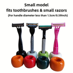 Ceramic Toothbrush Razor Holder Bathroom Vanity Organizer