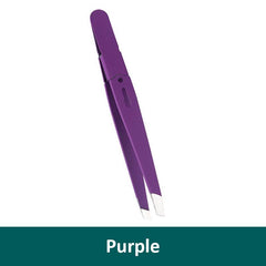 Colorful Slanted Eyebrow Tweezers Stainless Steel Precision Tip for Ingrown Hair