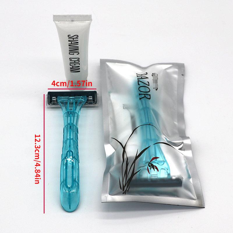 Disposable Razor Kit with Shave Cream - Twin Blade Razor