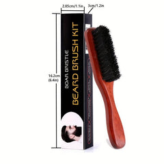 Bristles Beard Grooming Brush - Straightens & Promotes Beard Growth